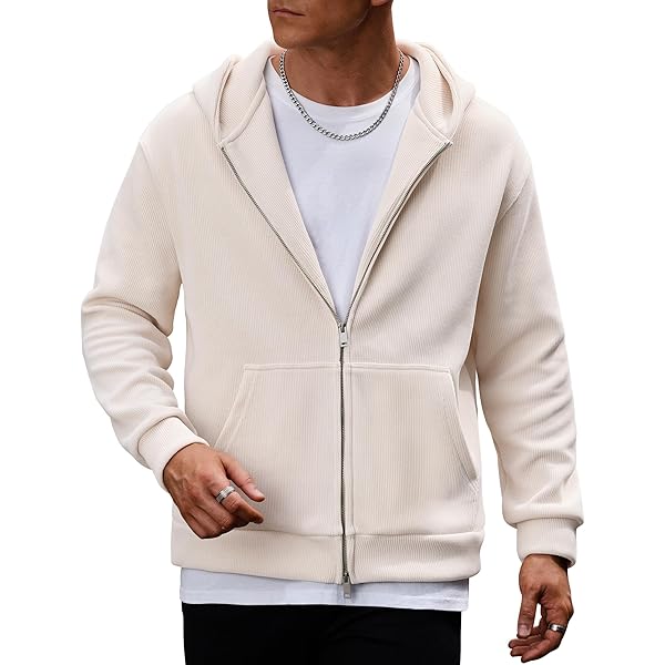 AIRNINE Men's Garment Dye Double Zipper Hoodie Jacket (S-3X
